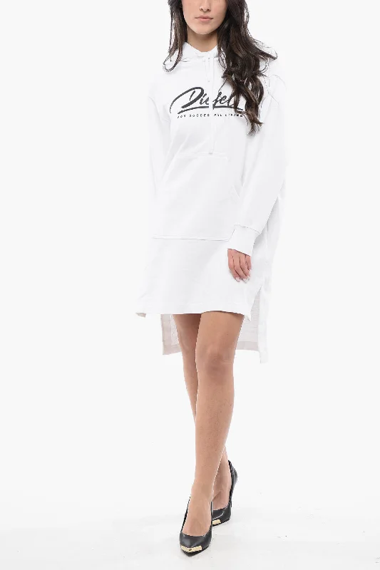 Diesel Asymmetrical Cut D-ILSE ITALICO Sweat Dress with Side Split Tunics Leisure comfortable
