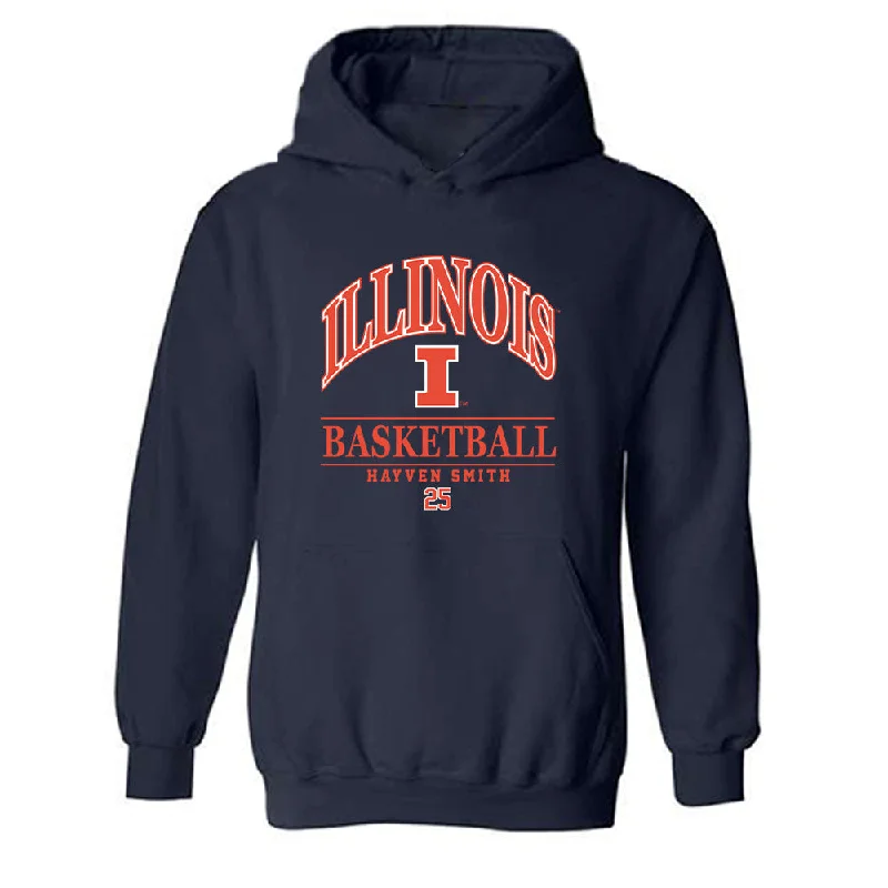 Illinois - NCAA Women's Basketball : Hayven Smith - Classic Fashion Shersey Hooded Sweatshirt Hoodie with Contrast Stitching Detailed Premium