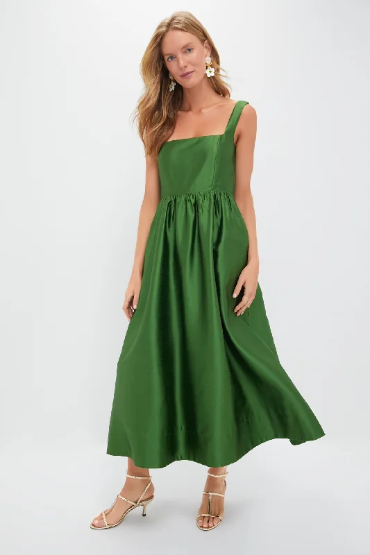 Green Dupioni Esme Dress empire Waist empire
