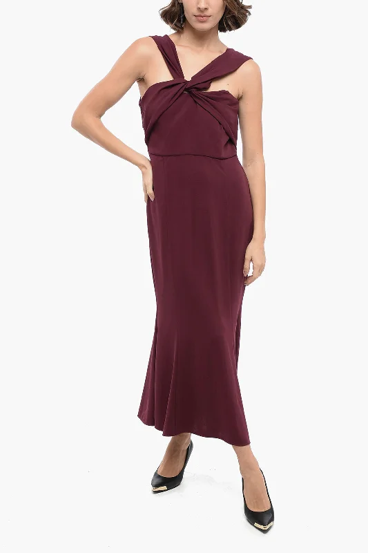 Roland Mouret Asymmetric CADY Dress with Criss Cross Detail Tunics Polka dots