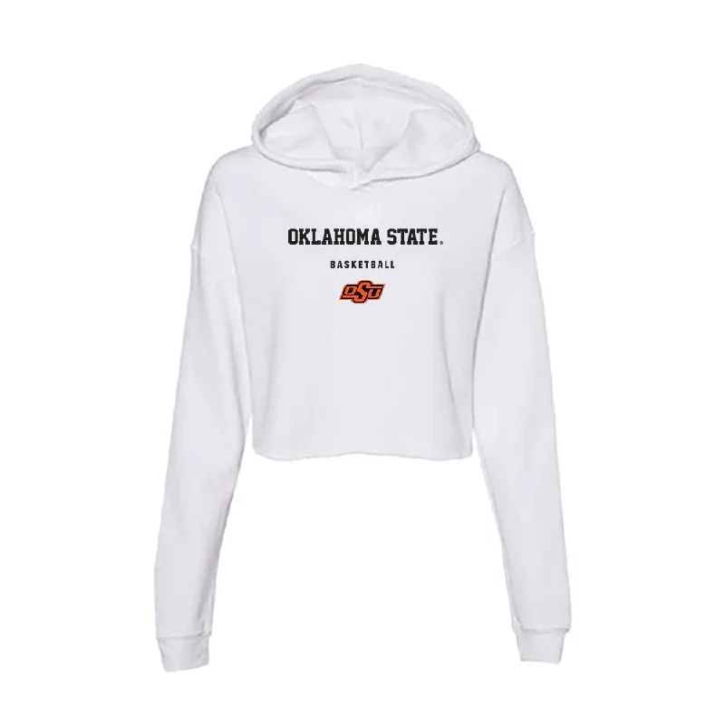 Oklahoma State - NCAA Women's Basketball : Tenin Magassa - Women's Crop Fleece Hoodie Hoodie with Set-In Sleeves Structured Classic