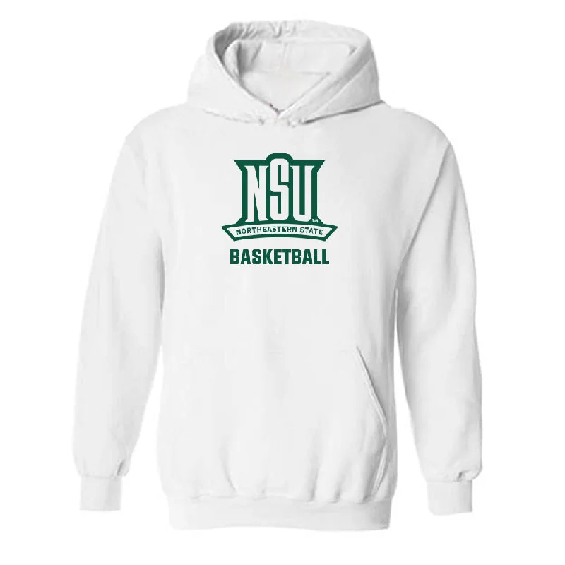 Northeastern State - NCAA Women's Basketball : Alex Hill - Classic Shersey Hooded Sweatshirt Hoodie with Mock Neck Collared Structured