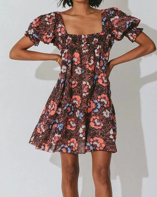 Mischa Mini Dress in Calista Floral | Calista Floral Comfortable Linen Mini Dress
