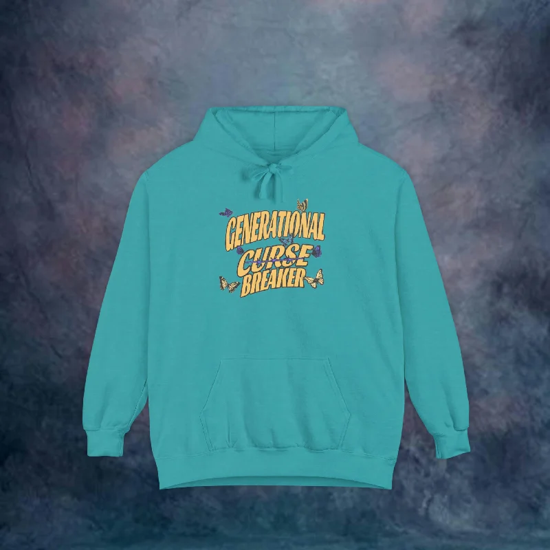 Generational Curse Breaker Garment-Dyed Hoodie Hoodie with Bell Sleeves Flared Feminine