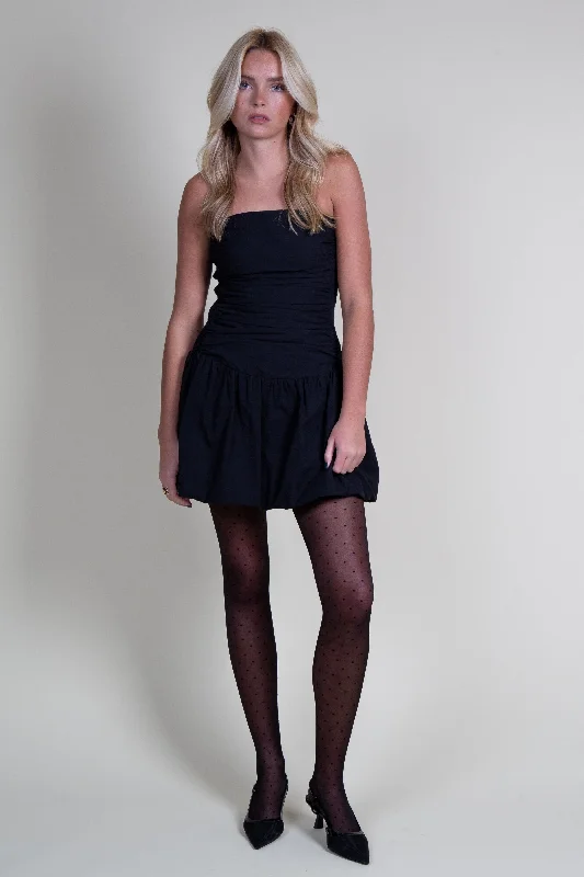 MON RENN | Radiance Mini Dress - Black Comfortable Shift Mini Dress