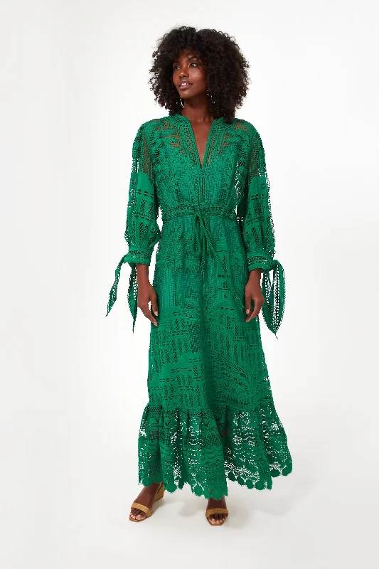 Green Morada Boa Guipure Dress Tunics Versatile stylish
