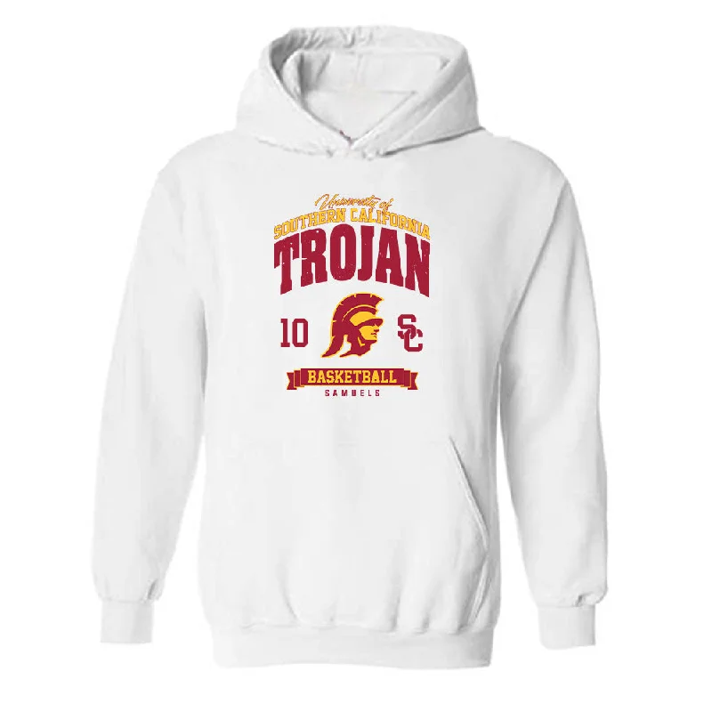 USC - NCAA Women's Basketball : Malia Samuels - Classic Fashion Shersey Hooded Sweatshirt Hoodie with Gradient Ombre Colorful