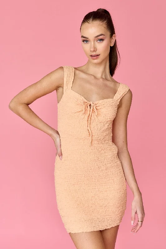 Leah Textured Knit Mini Dress Cozy Wraparound Mini Dress