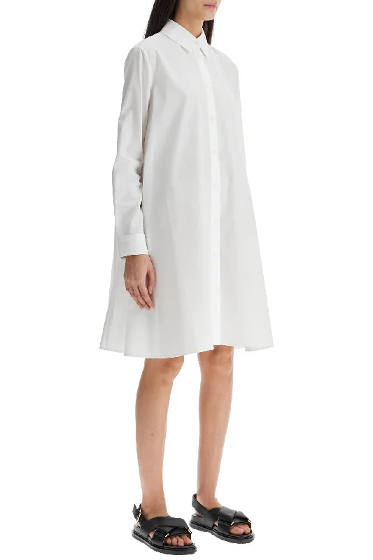 Marni White Cotton Dress With Embroidery Tunics Plaid country