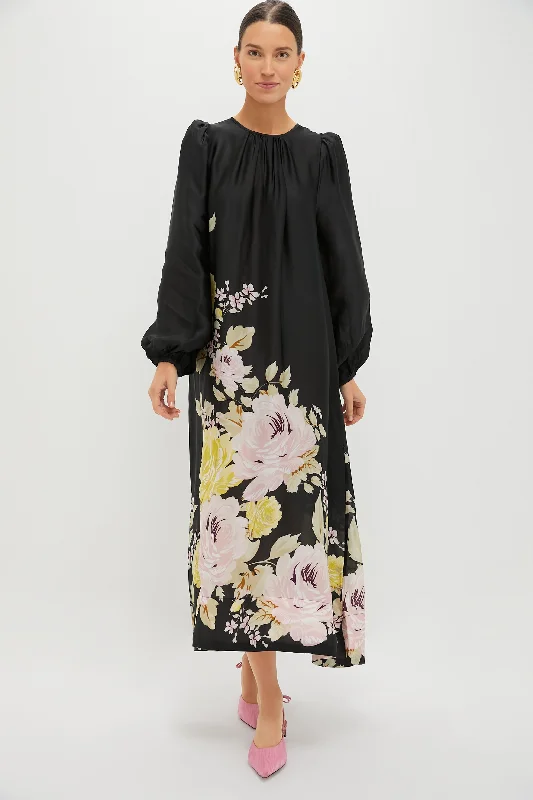 Growing Flower Organza Relaxed Dress Tunics Versatile functional