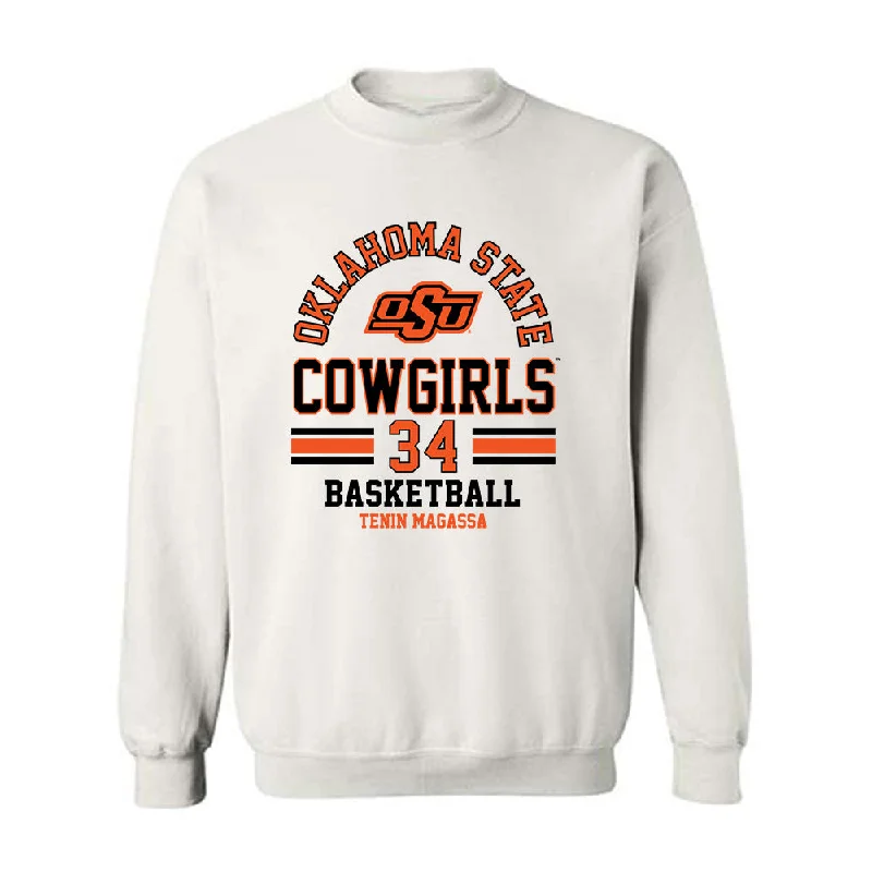 Oklahoma State - NCAA Women's Basketball : Tenin Magassa - Classic Fashion Shersey Crewneck Sweatshirt Hoodie with Ribbed Neckline Snug Warm