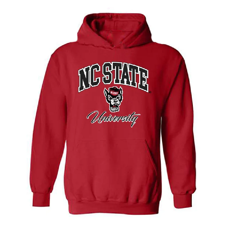 NC State - NCAA Women's Basketball : Lorena Awou - Sports Shersey Hooded Sweatshirt Hoodie with Hem Raw Edge Edgy Unfinished