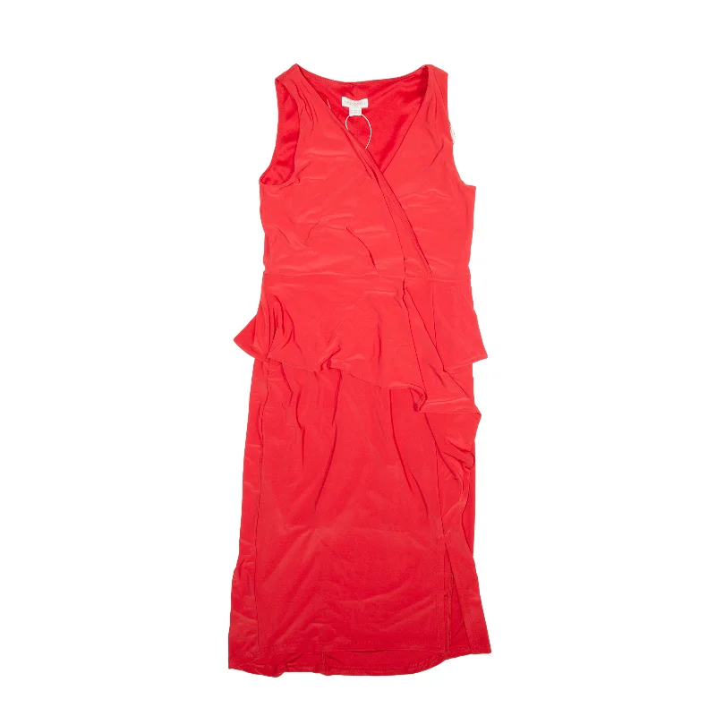 MONSOON Side Split Pencil Dress Red Sleeveless Knee Length Womens UK 10 Tunics Fashionable chic