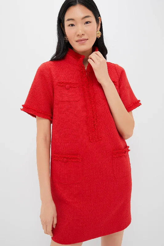 Red Tweed Ophelia Dress Tunics Business professional