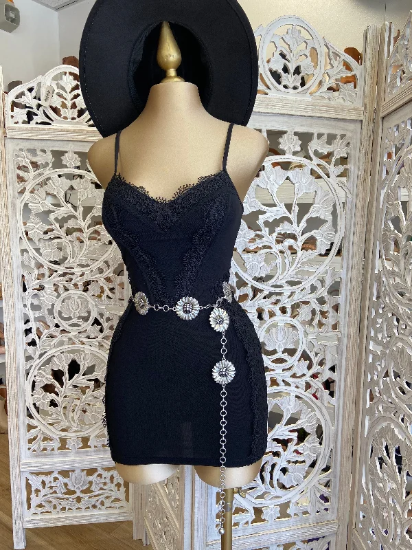 Black Lace Mini Dress Comfortable Polka Dot Mini Dress