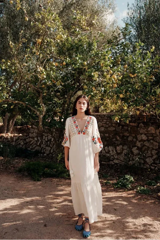 Bali dress - Off White Tunics Distressed trendy