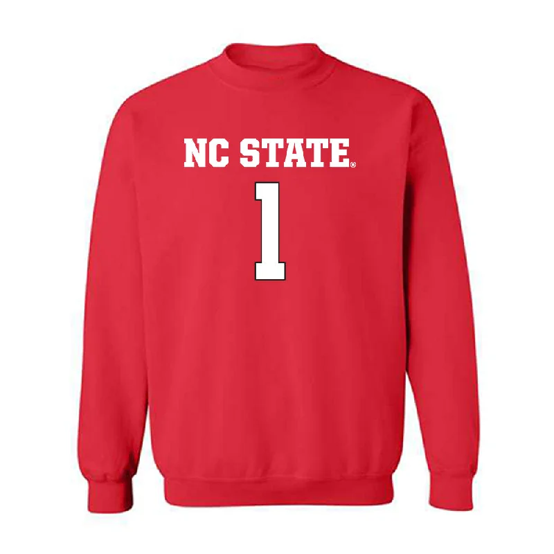 NC State - NCAA Women's Basketball : Lorena Awou - Replica Shersey Crewneck Sweatshirt Hoodie with Button Placket Classic Preppy