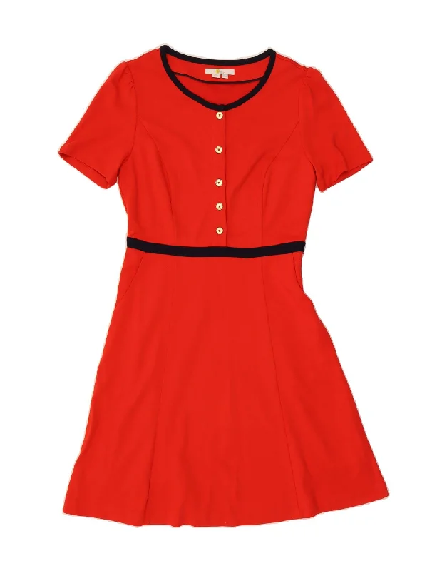 BODEN Womens A-Line Dress UK 12 Medium  Red Viscose empire Waist empire