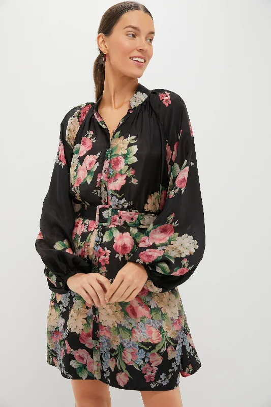 Flower Market Cupro Button Down Dress Tunics Trendy modern