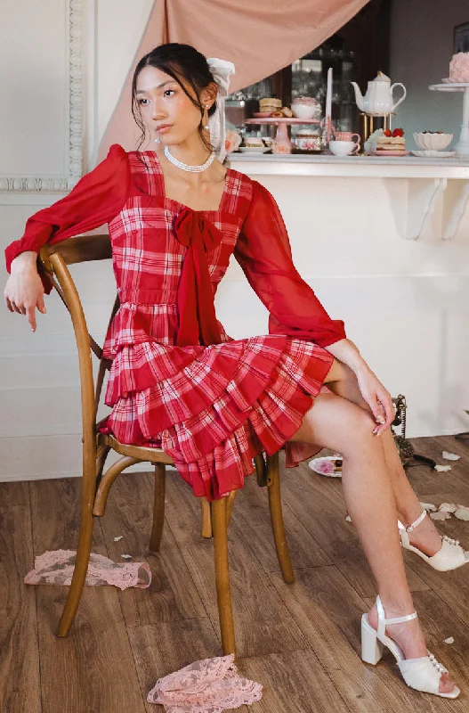Taylor Dress in Red Plaid Tunics Cozy comfortable