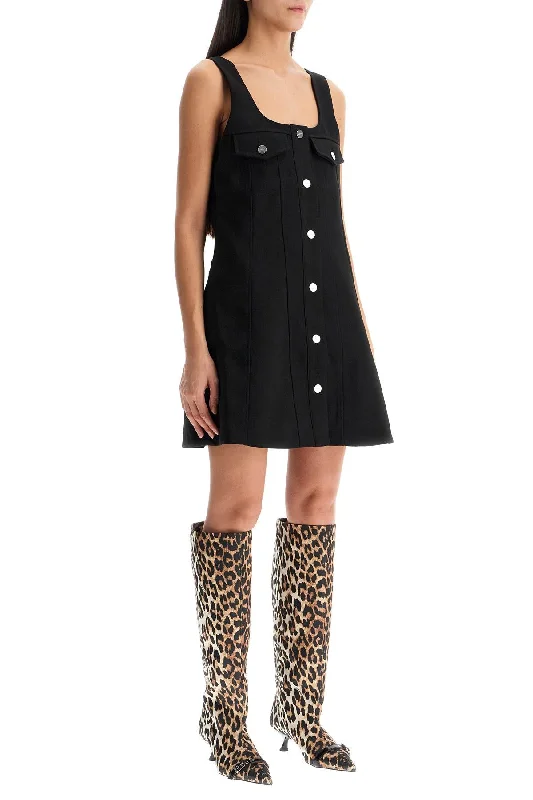 Ganni Mini Crepe Dress In Seven Tunics Office stylish