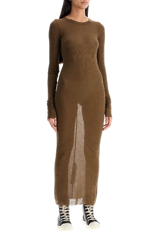 Rick Owens Long Fitted Jersey Dress Tunics Mesh breathable