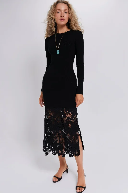 Black Sabine Embroidery Combo Dress Tunics Trendy modern