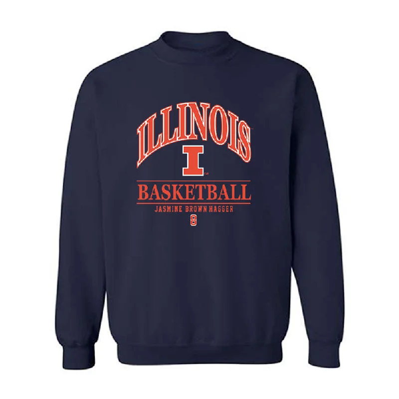 Illinois - NCAA Women's Basketball : Jasmine Brown-Hagger - Classic Fashion Shersey Crewneck Sweatshirt Hoodie with High-Low Hem Asymmetrical Trendy