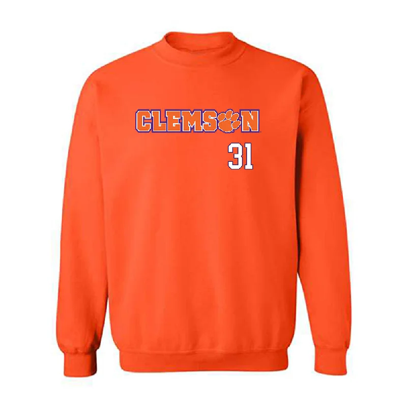 Clemson - NCAA Women's Basketball : Anya Poole - Classic Shersey Crewneck Sweatshirt Hoodie with Hem Raw Edge Edgy Unfinished
