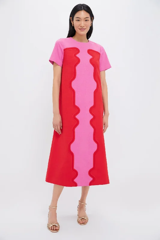 Poppy and Hot Pink James Dress Tunics Bridal satin