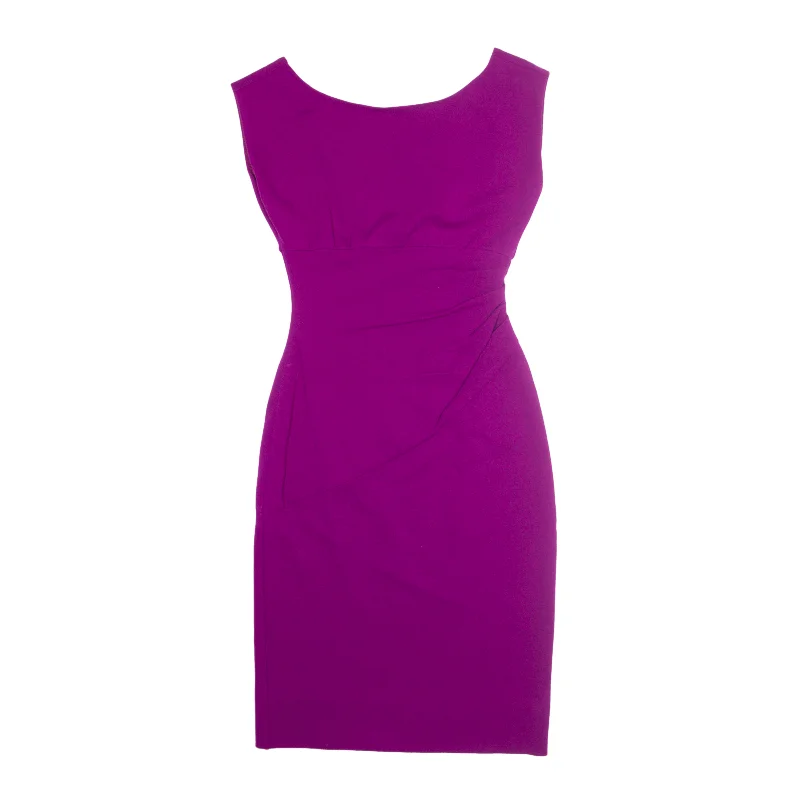DIANE VON FURSTENBERG Ruched Pencil Dress Purple Sleeveless Knee Length Womens UK 8 Tunics Modern contemporary