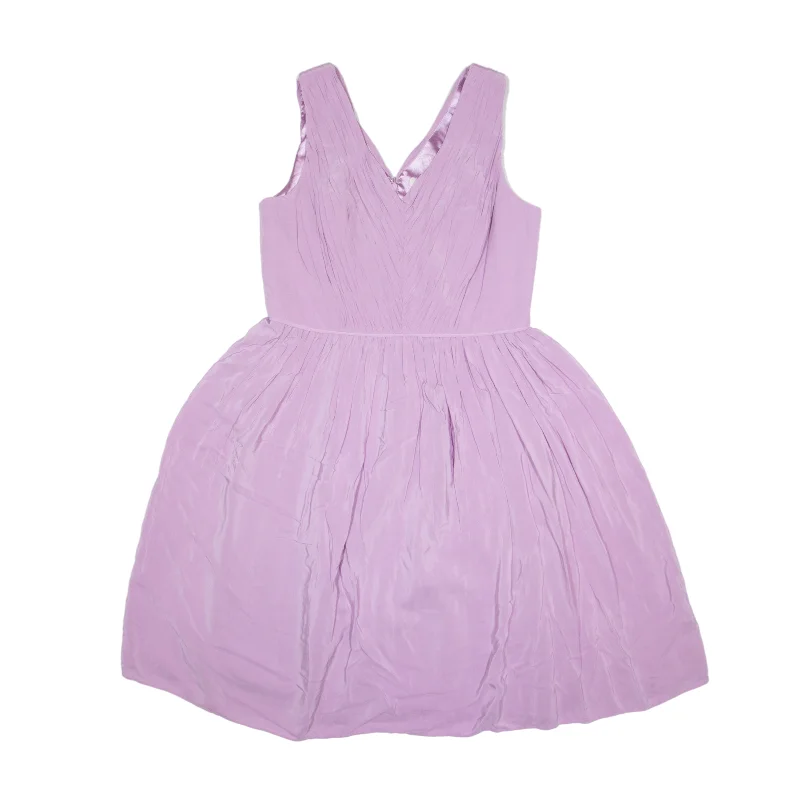 BODEN Wedding Guest Fit & Flare Dress Purple Sleeveless Knee Length Womens UK 14 Boatneck Modish Everyday