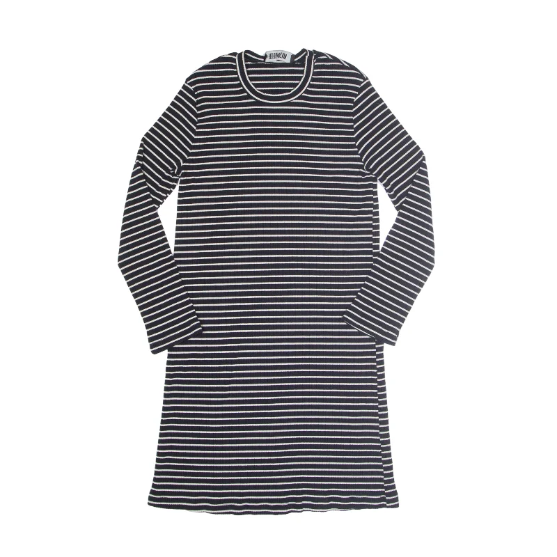 REFORMATION Rib Knit Jumper Day Dress Blue Striped Long Sleeve Knee Length Womens UK 10 Tunics Recommended stylist