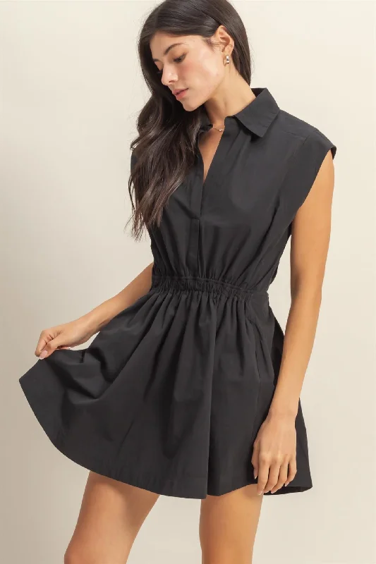 SPLIT NECK COLLARED DRESS Maxi Flowy Bohemian