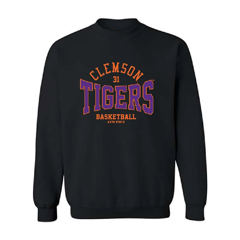 Clemson - NCAA Women's Basketball : Anya Poole - Classic Fashion Shersey Crewneck Sweatshirt Hoodie with Hem Drawcord Adjustable Customizable