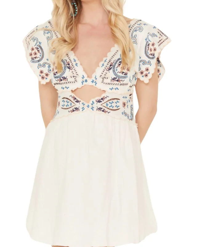 Rambling Roads Mini Dress In Blanc De Blanc | Blanc De Blanc Cozy Knitted Mini Dress