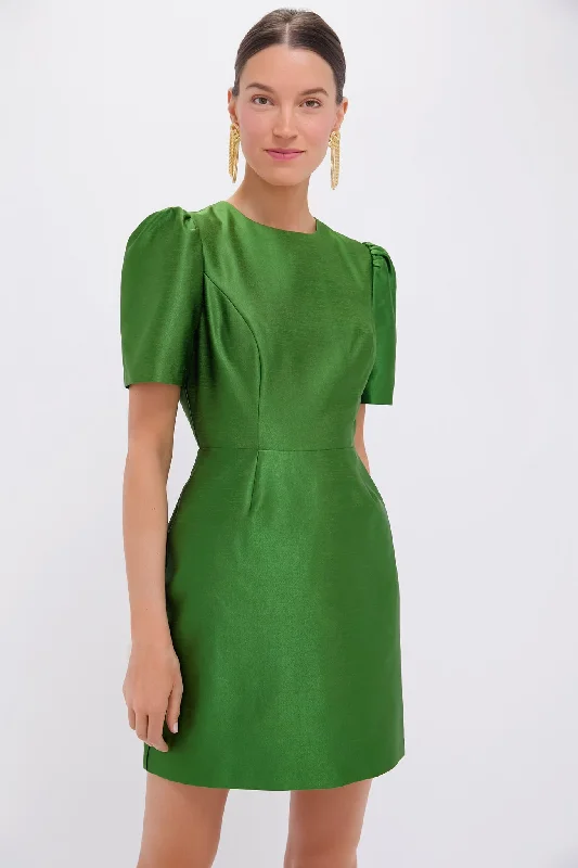 Green Dupioni Carine Dress Tunics Cozy comfortable