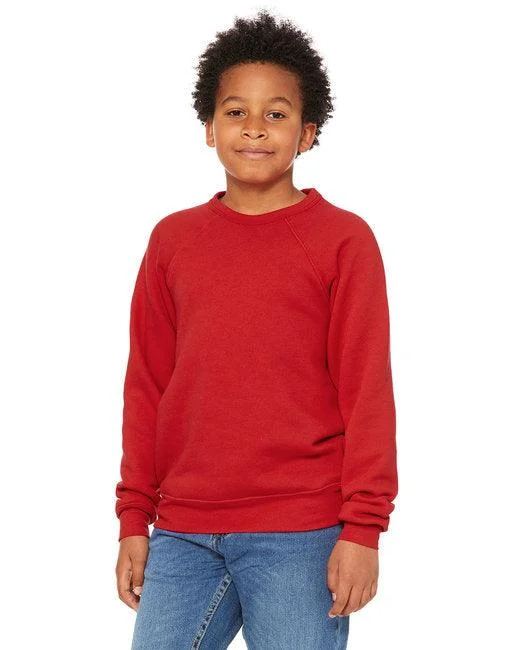 Bella + Canvas Youth Sponge Fleece Raglan Sweatshirt 3901Y Hoodie with Slim Fit Tailored Modern