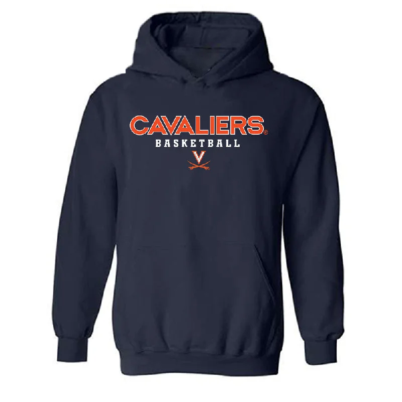 Virginia - NCAA Women's Basketball : Jillian Brown - Classic Shersey Hooded Sweatshirt Hoodie with Monochrome Minimalist Simple