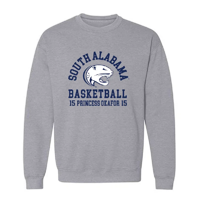 South Alabama - NCAA Women's Basketball : Princess Okafor - Classic Fashion Shersey Crewneck Sweatshirt Hoodie with Logo Branding Identity