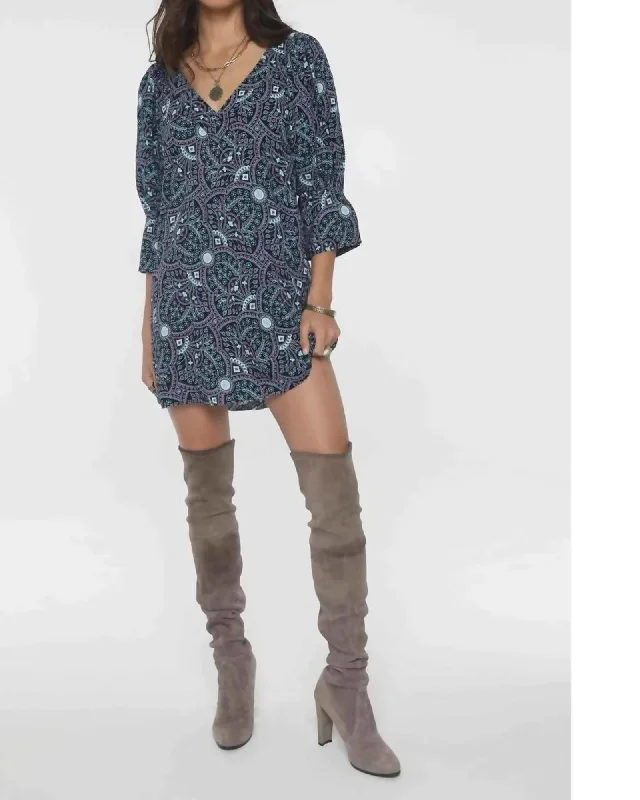 Offerings Mini Dress in Blue | Blue Comfortable Ruffle Mini Dress