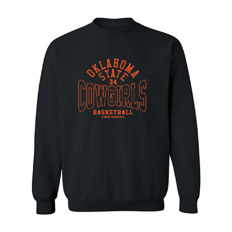 Oklahoma State - NCAA Women's Basketball : Tenin Magassa - Classic Fashion Shersey Crewneck Sweatshirt Hoodie with Elastic Cuffs Stretchable Comfortable