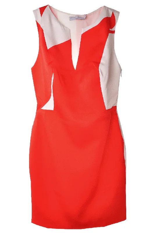 CARLOS MIELE ABSTRACT Red Patterned Silk Dress Tunics Modern contemporary