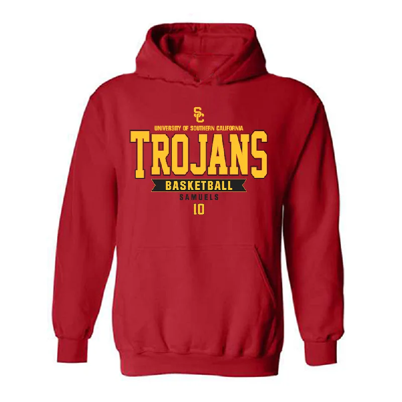 USC - NCAA Women's Basketball : Malia Samuels - Classic Fashion Shersey Hooded Sweatshirt Hoodie with Neon Bright Vibrant