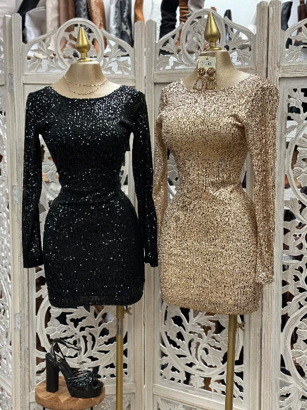 Scoop Back Sequin Mini Dress Stylish Sweetheart Neck Mini Dress