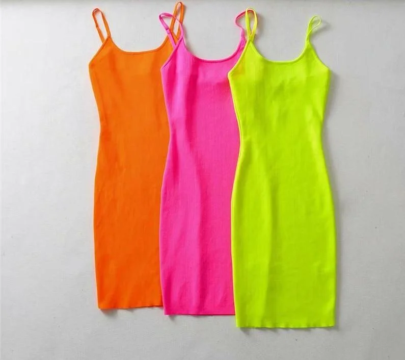The Neon Mini Dress Trendy Button-Detail Mini Dress