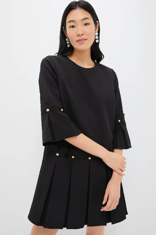 Black Kennedy Dress Crew Neckline Sporty