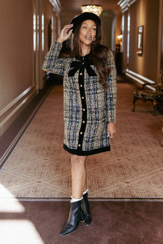 Reagan Dress in Tan Tweed Tunics Stylish elegant