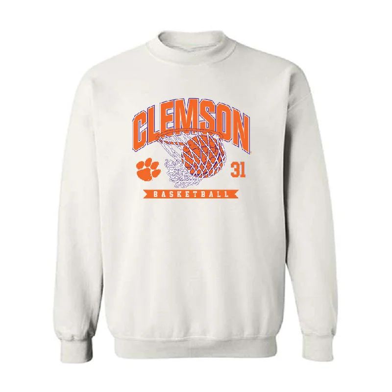 Clemson - NCAA Women's Basketball : Anya Poole - Sports Shersey Crewneck Sweatshirt Hoodie with Tied Waist Feminine Flattering