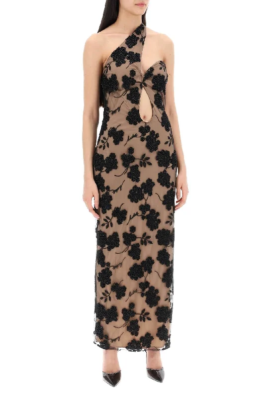 Rotate Maxi Mesh Dress With Beads Embellishments Tunics Winter warm